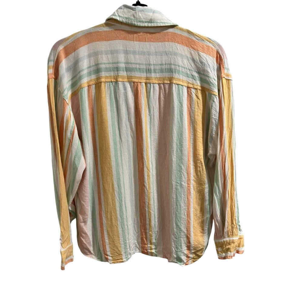 👗 2/$30 👗 By Together Womens Striped Button-Up Shirt Small - Picture 3 of 7